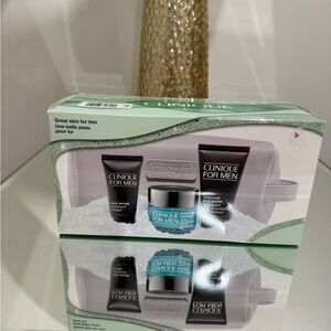 Clinique Men's Skincare Trio with Gray Bag